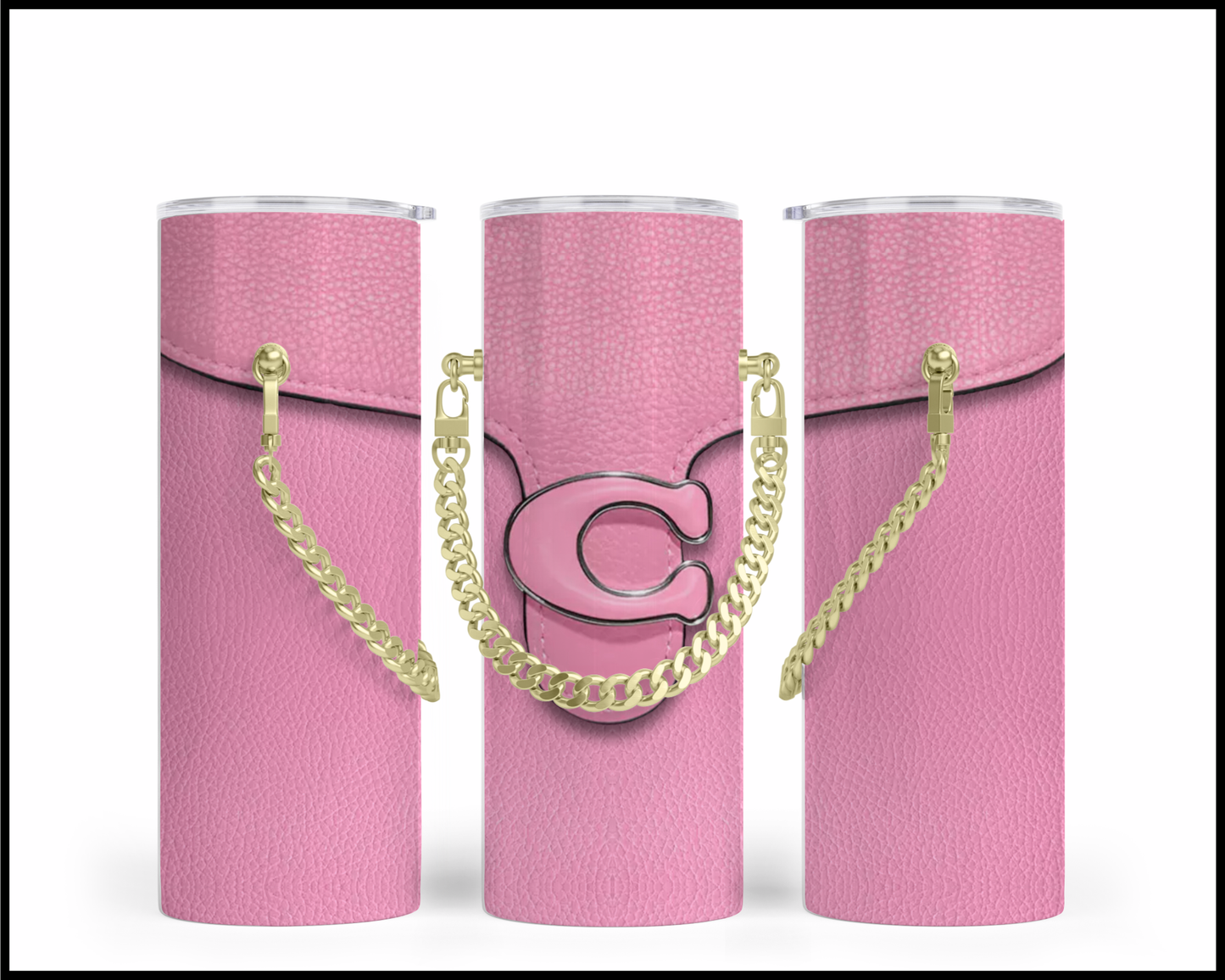 Designer Handbag Inspired Chain Tumbler (186)