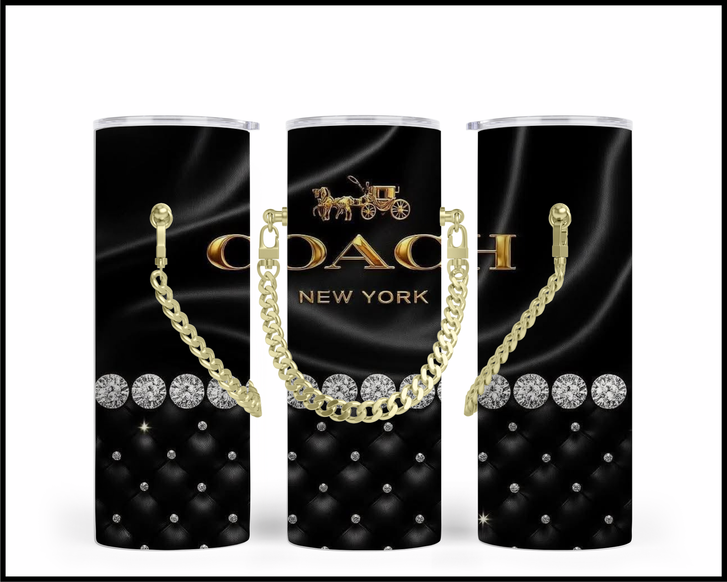 Designer Handbag Inspired Chain Tumbler (349)