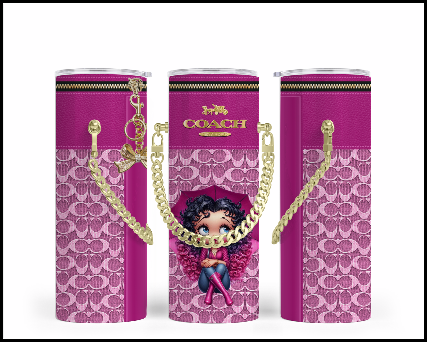 Designer Handbag Inspired Chain Tumbler (190)