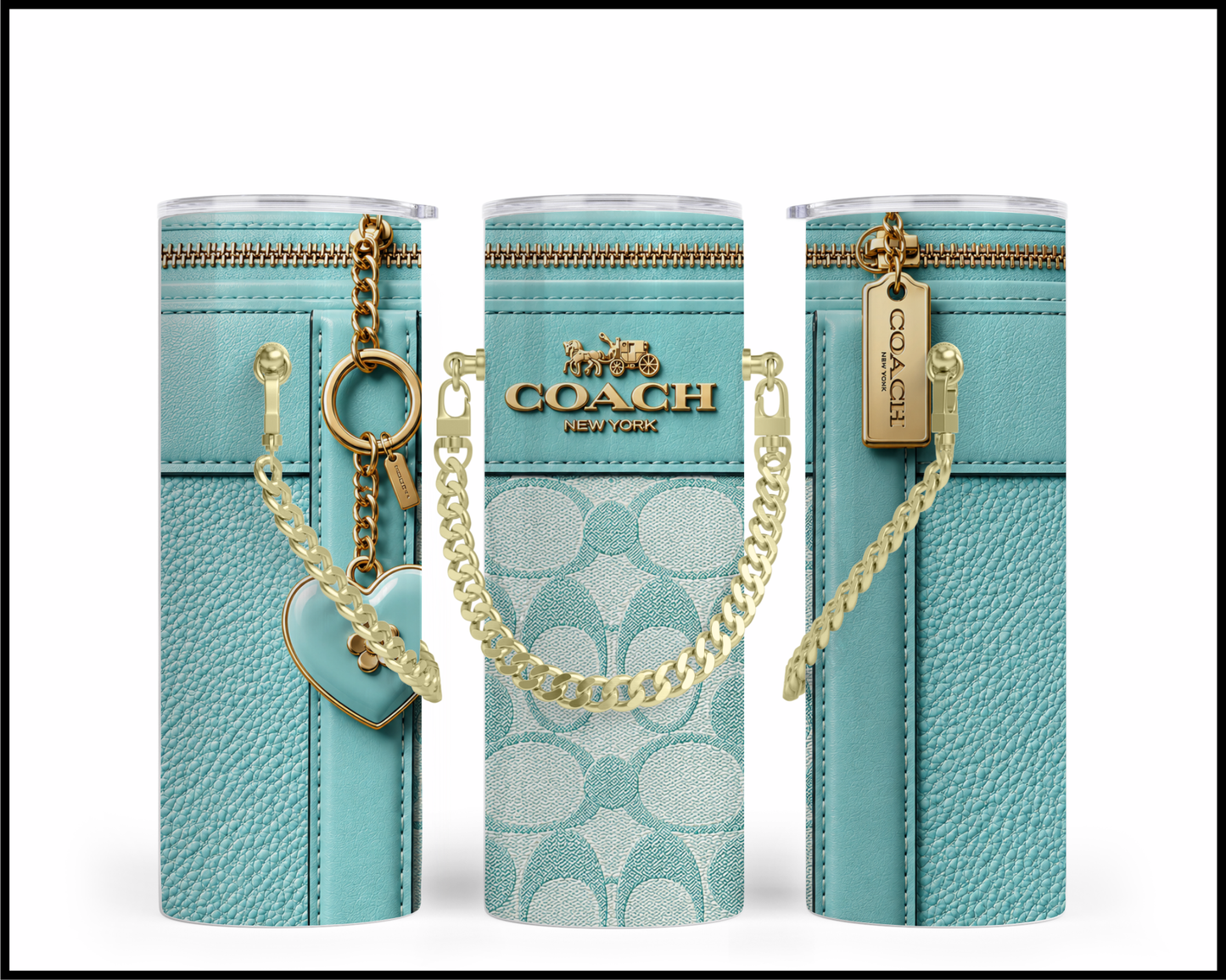 Designer Handbag Inspired Chain Tumbler (355)
