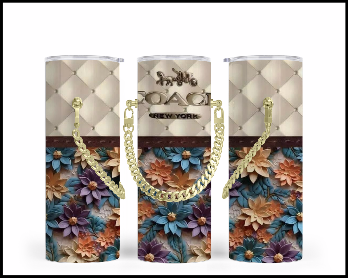 Designer Handbag Inspired Chain Tumbler (350)