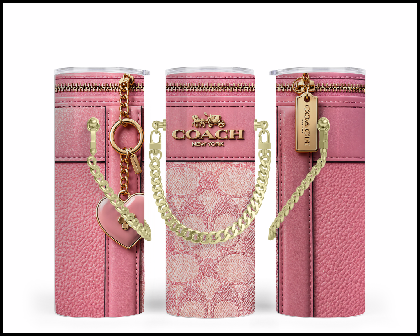 Designer Handbag Inspired Chain Tumbler (355)