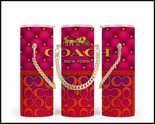 Designer Handbag Inspired Chain Tumbler (352)