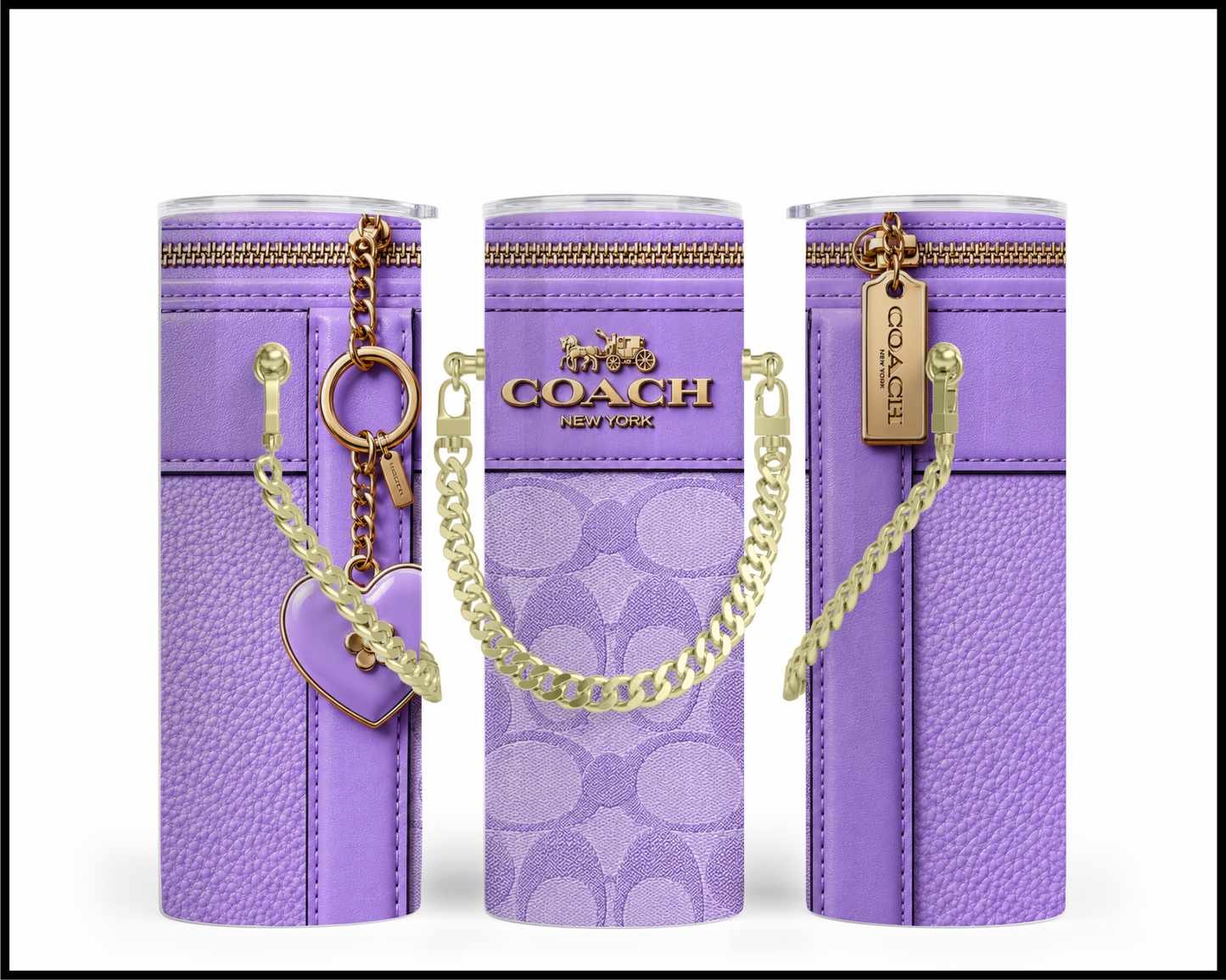 Designer Handbag Inspired Chain Tumbler (355)