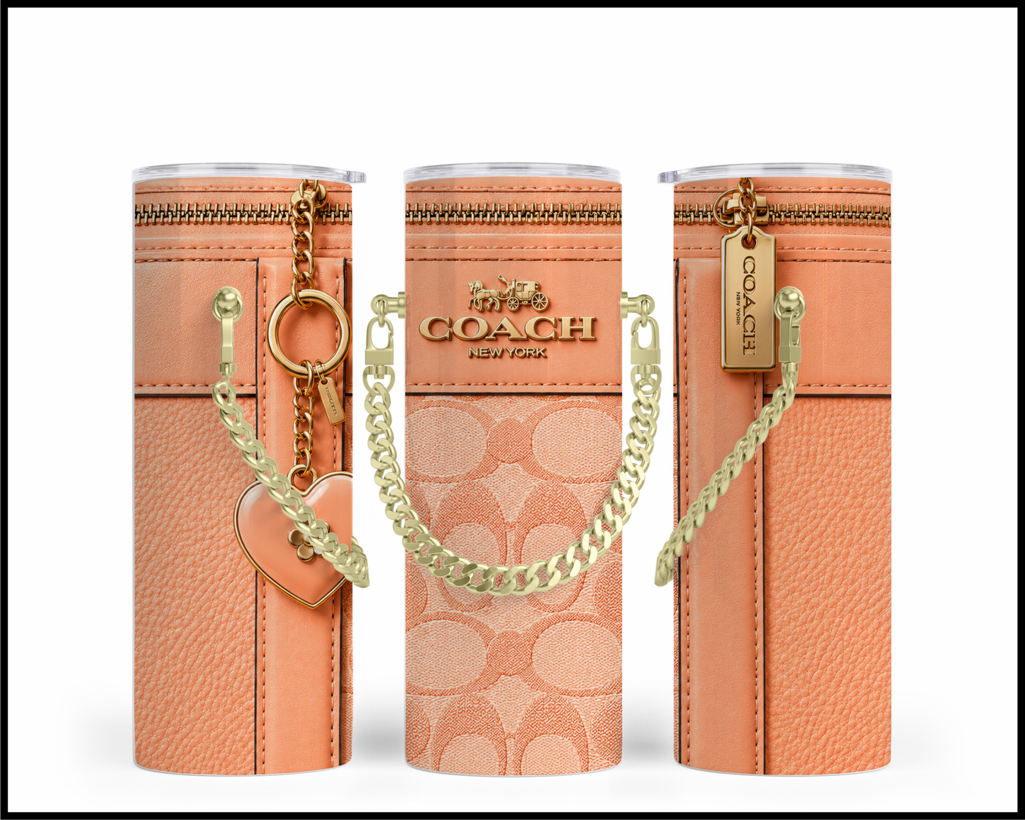 Designer Handbag Inspired Chain Tumbler (355)