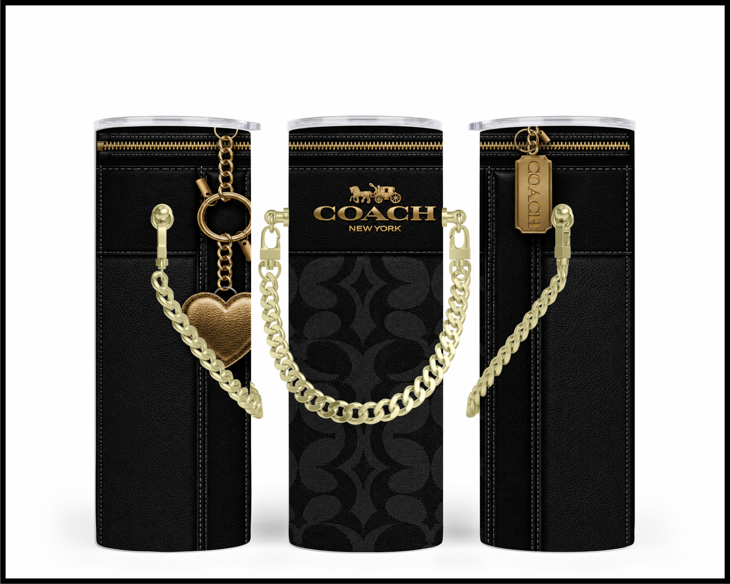 Designer Handbag Inspired Chain Tumbler (356)
