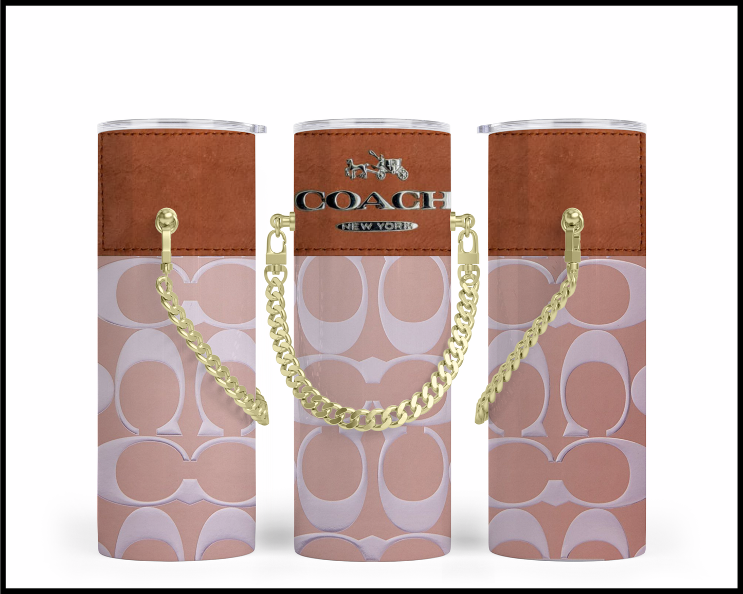 Designer Handbag Inspired Chain Tumbler (259)