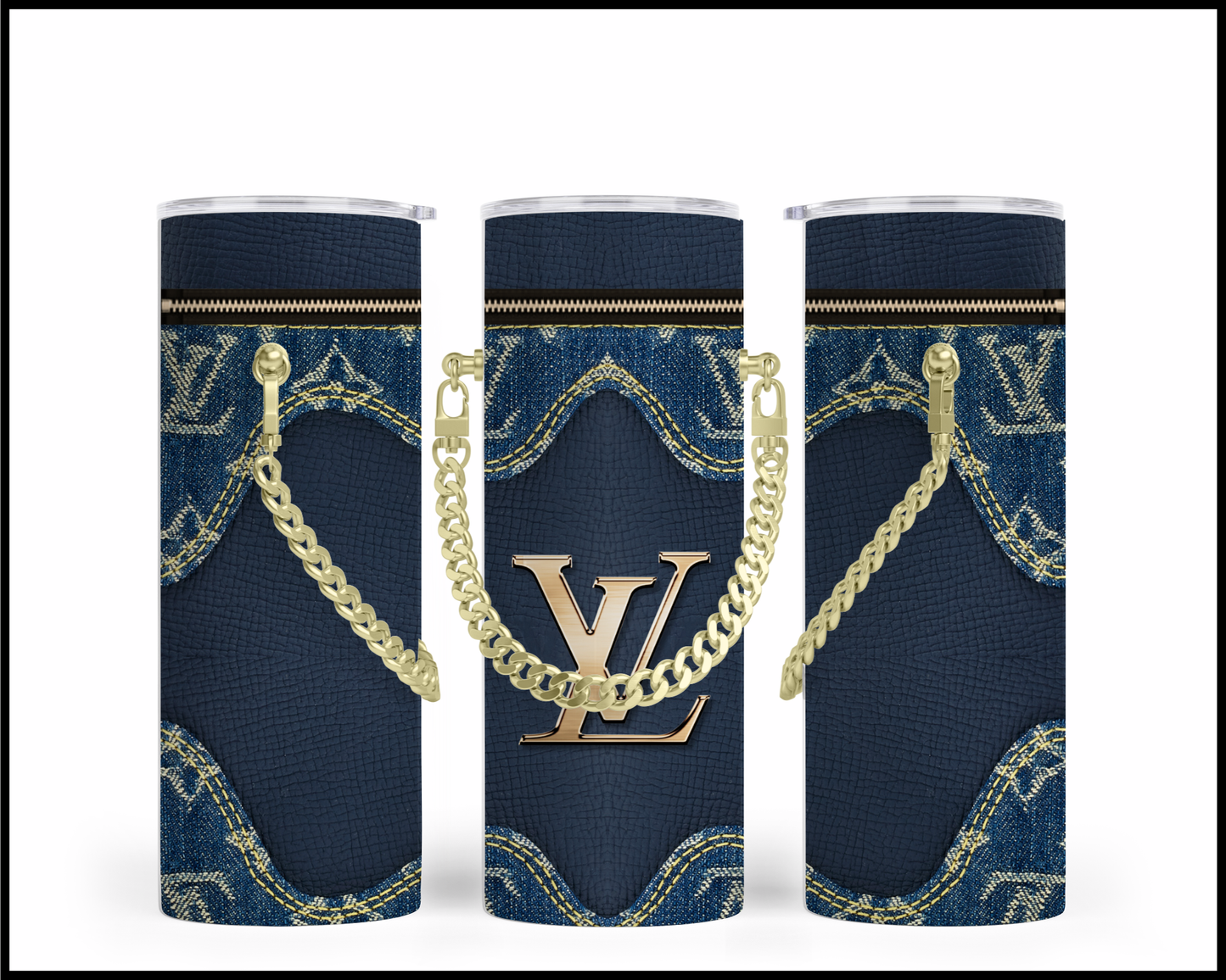 Designer Handbag Inspired Chain Tumbler (011)