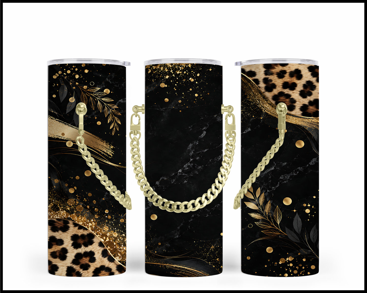 Designer Handbag Inspired Chain Tumbler (3943)
