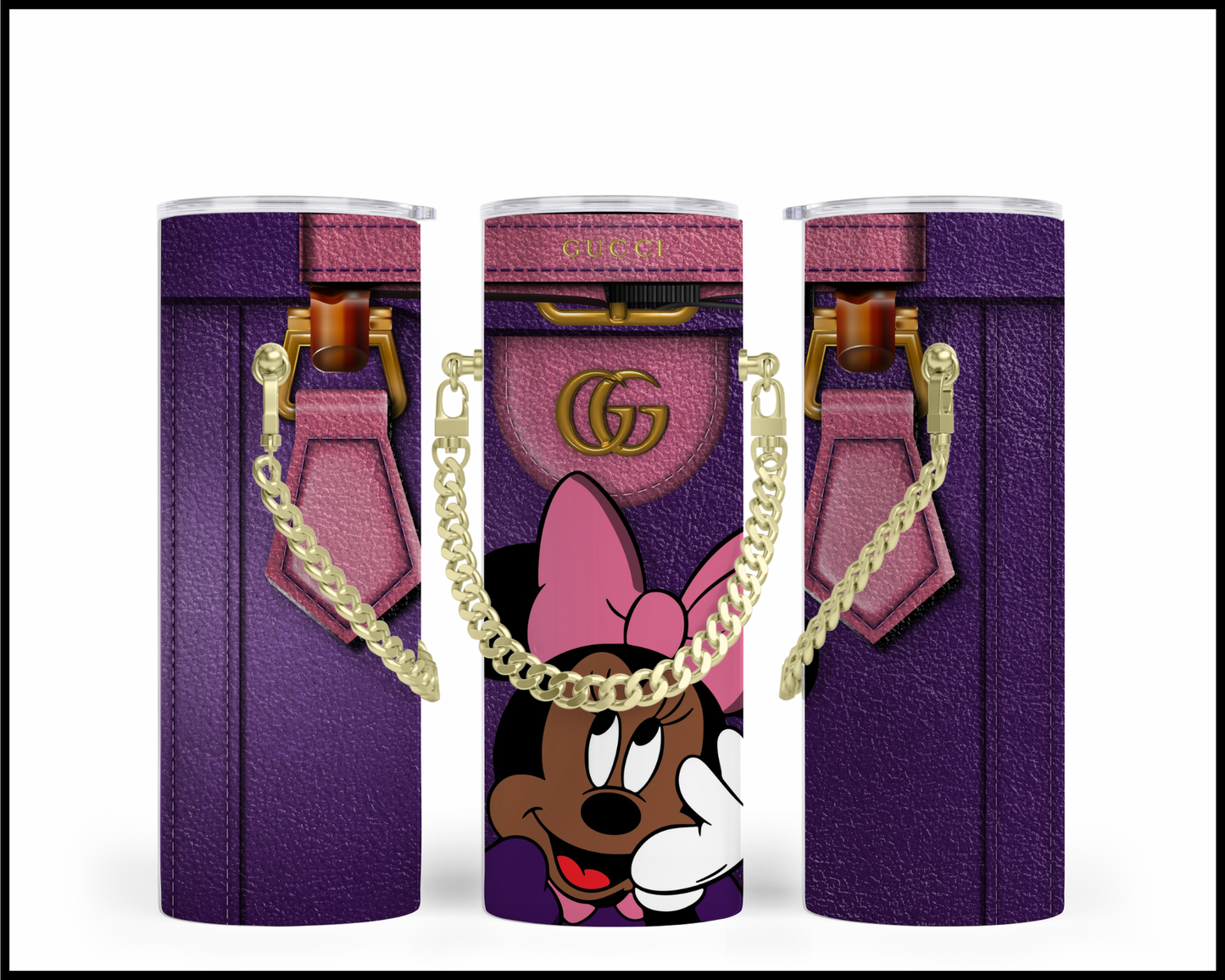 Designer Handbag Inspired Chain Tumbler (019)
