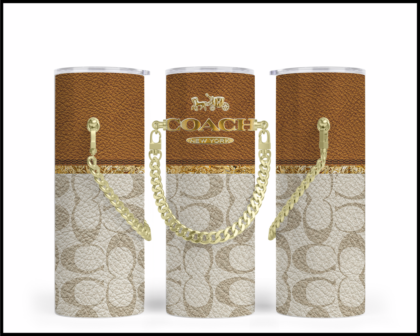 Designer Handbag Inspired Chain Tumbler (280)