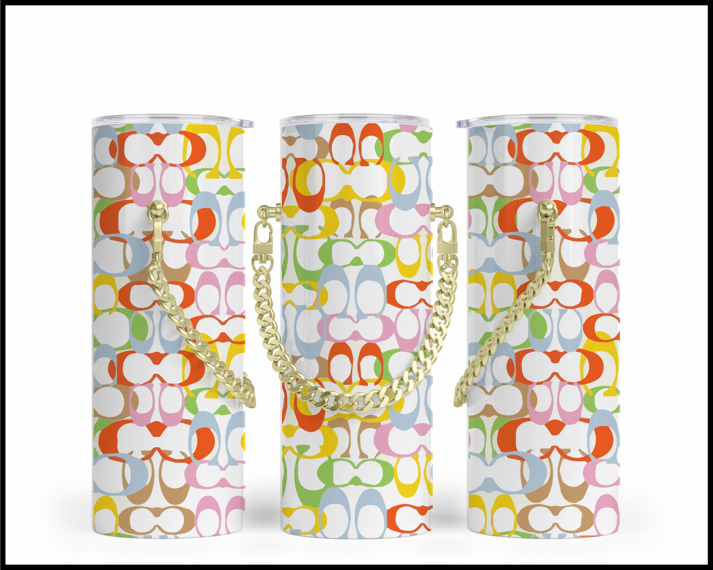 Designer Handbag Inspired Chain Tumbler (238)