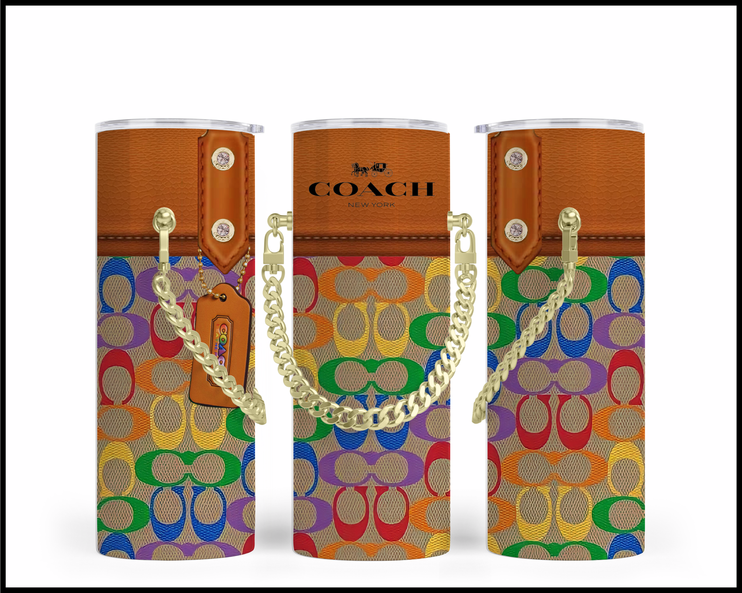 Designer Handbag Inspired Chain Tumbler (081)