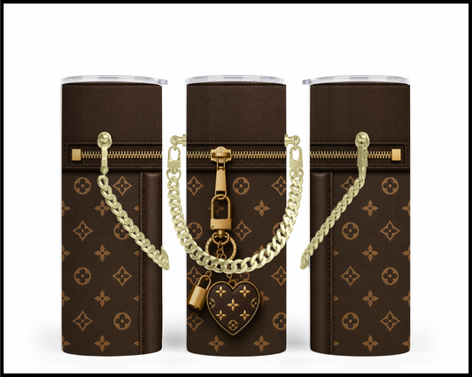 Designer Handbag Inspired Chain Tumbler (073)