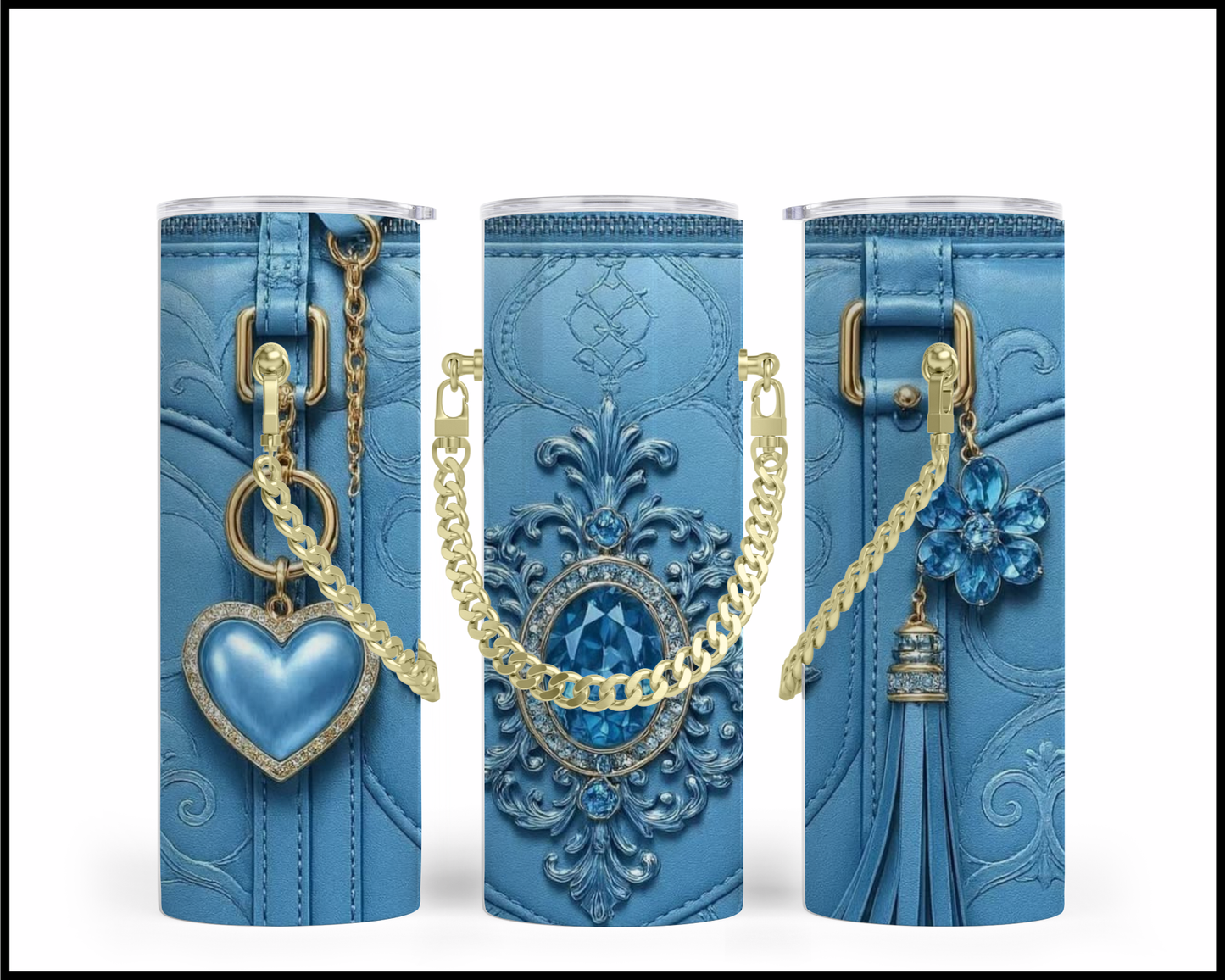 Designer Handbag Inspired Chain Tumbler (017)