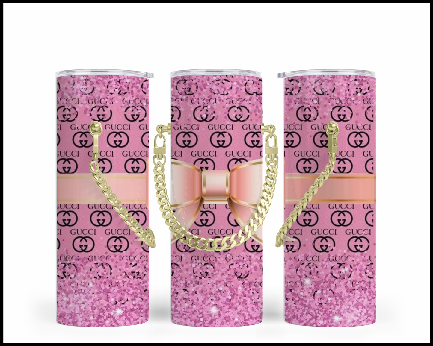 Designer Handbag Inspired Chain Tumbler (051)