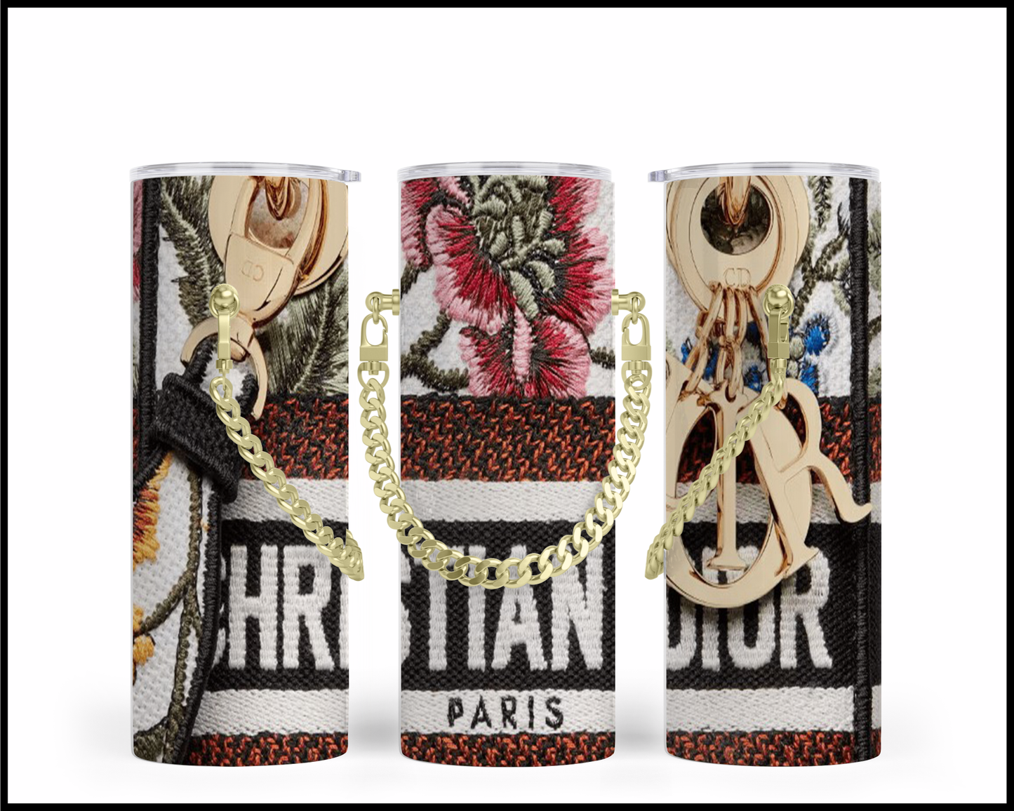 Designer Handbag Inspired Chain Tumbler (023)