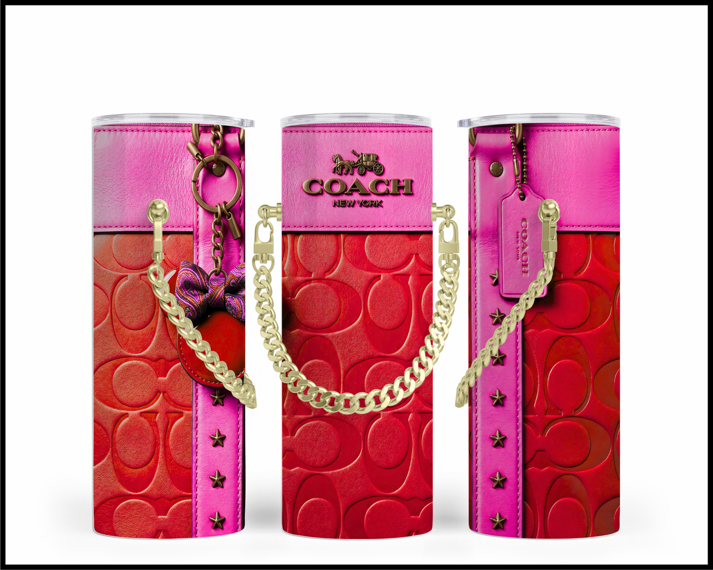 Designer Handbag Inspired Chain Tumbler (338)