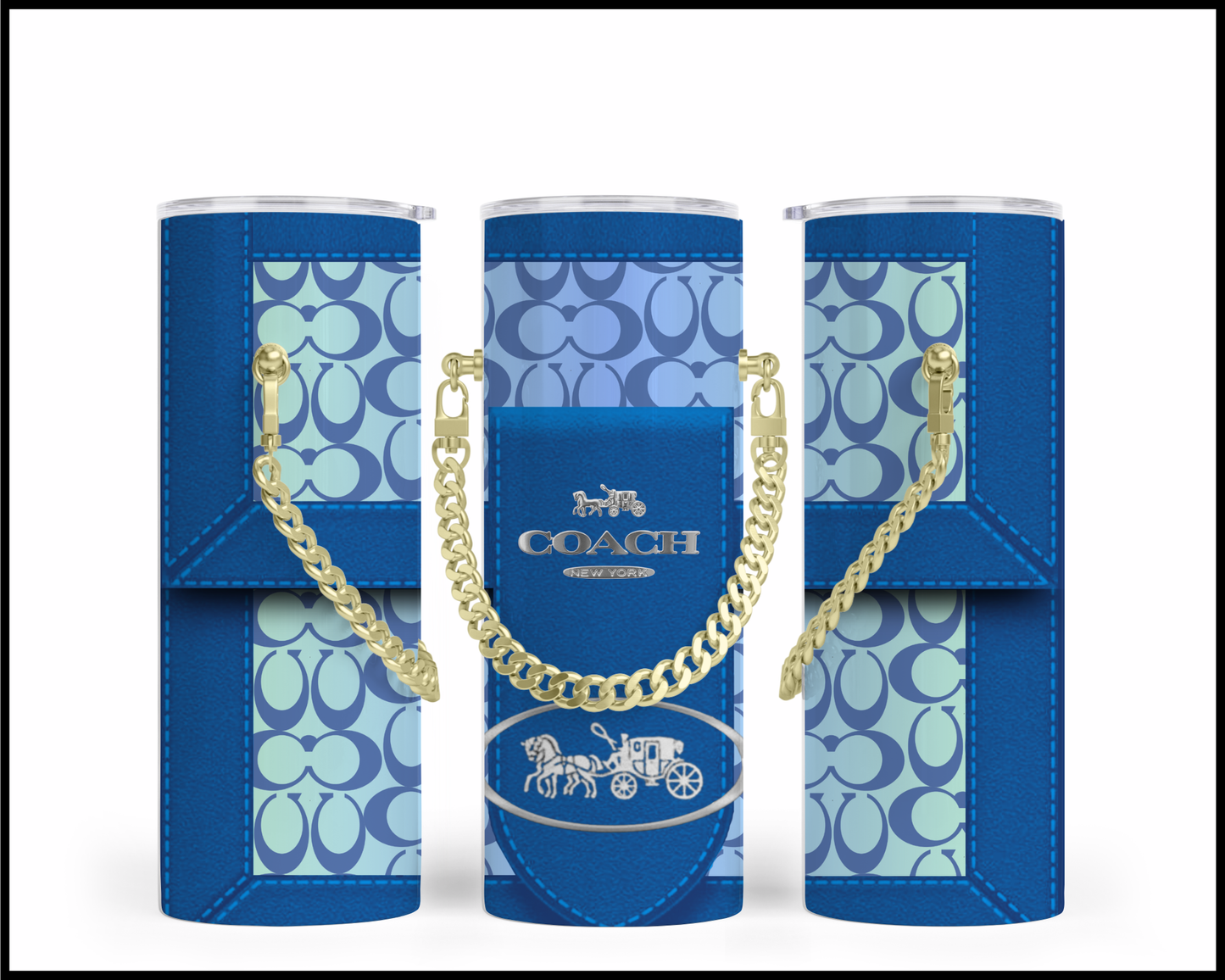 Designer Handbag Inspired Chain Tumbler (046)