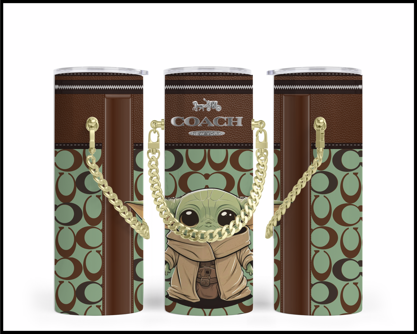 Designer Handbag Inspired Chain Tumbler (142)