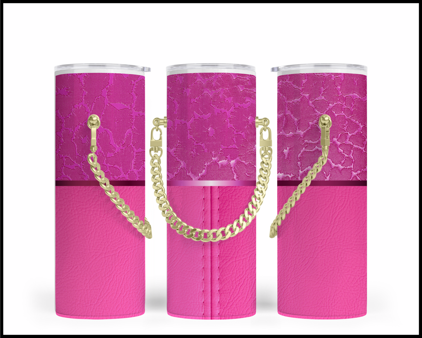 Designer Handbag Inspired Chain Tumbler (303)