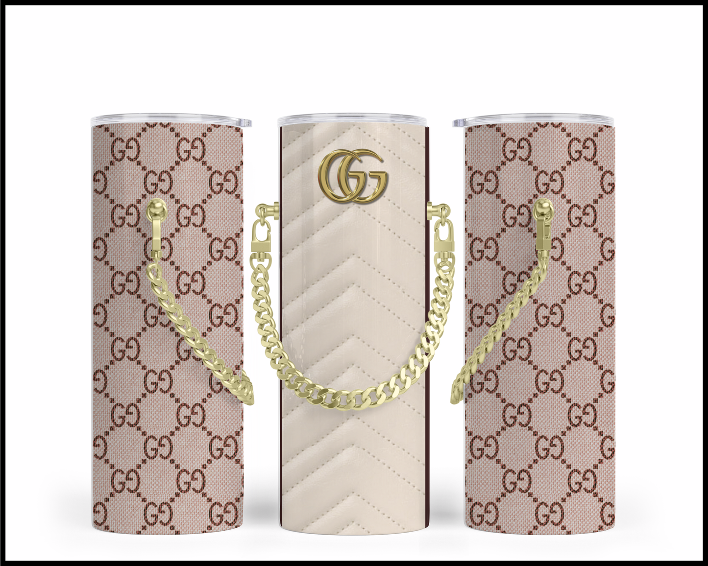 Designer Handbag Inspired Chain Tumbler (001)