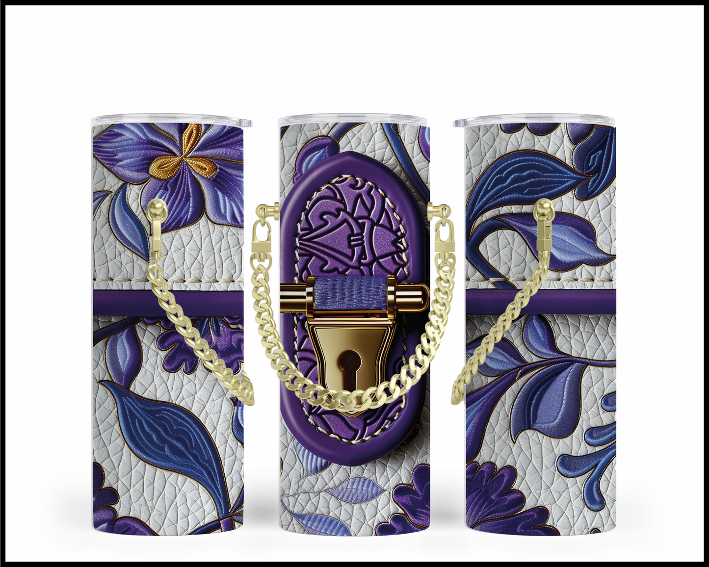 Designer Handbag Inspired Chain Tumbler (003)