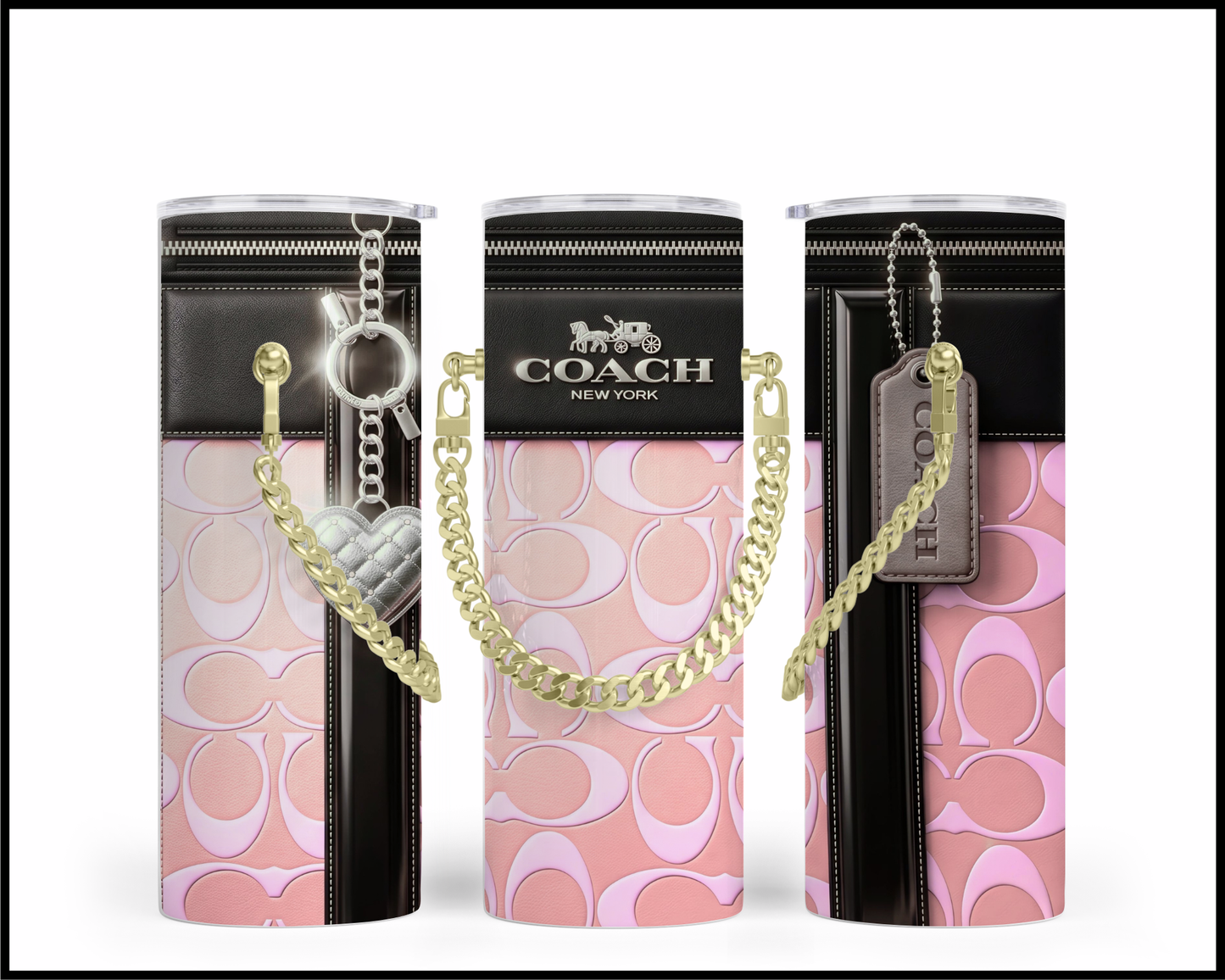 Designer Handbag Inspired Chain Tumbler (337)