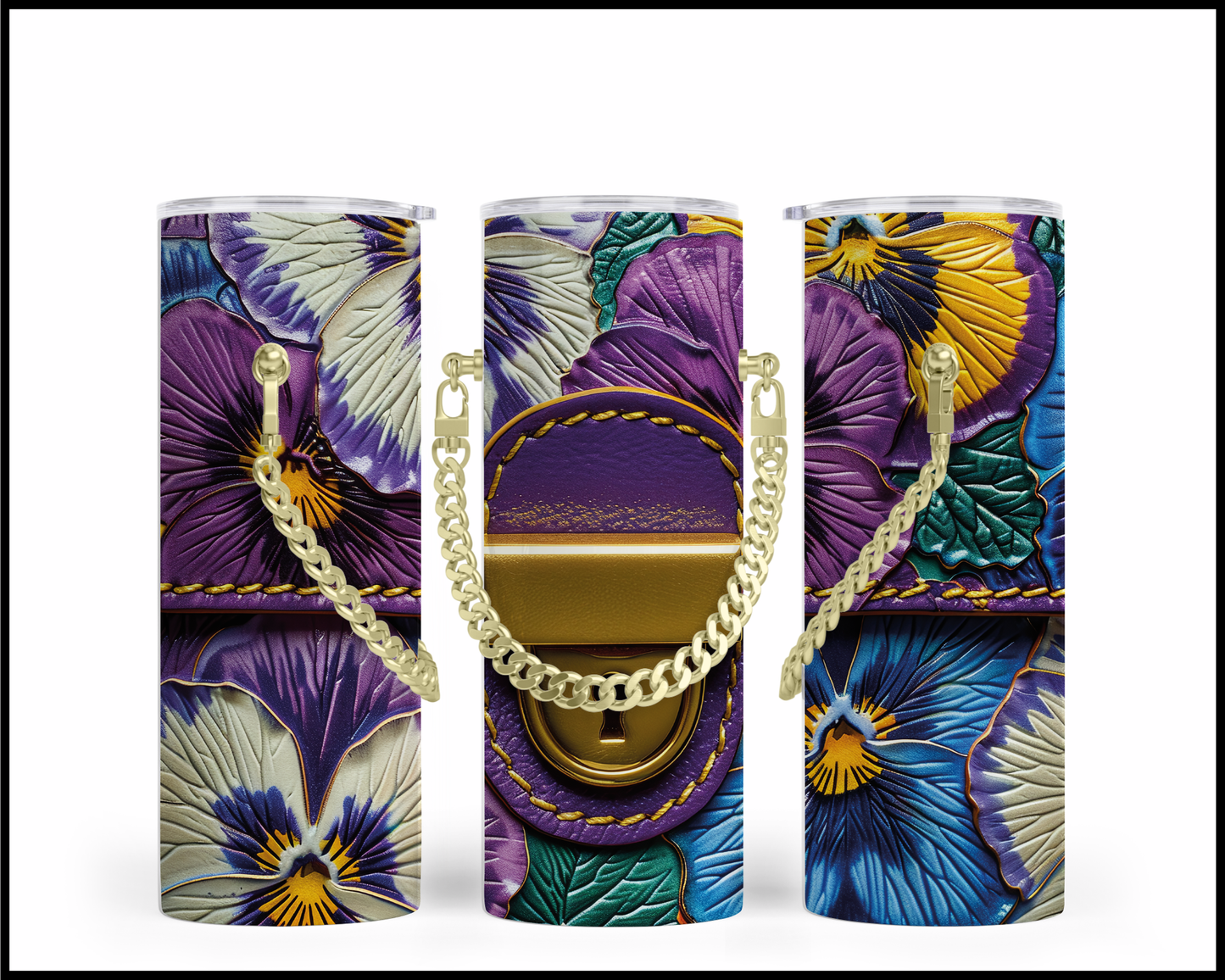 Designer Handbag Inspired Chain Tumbler (044)