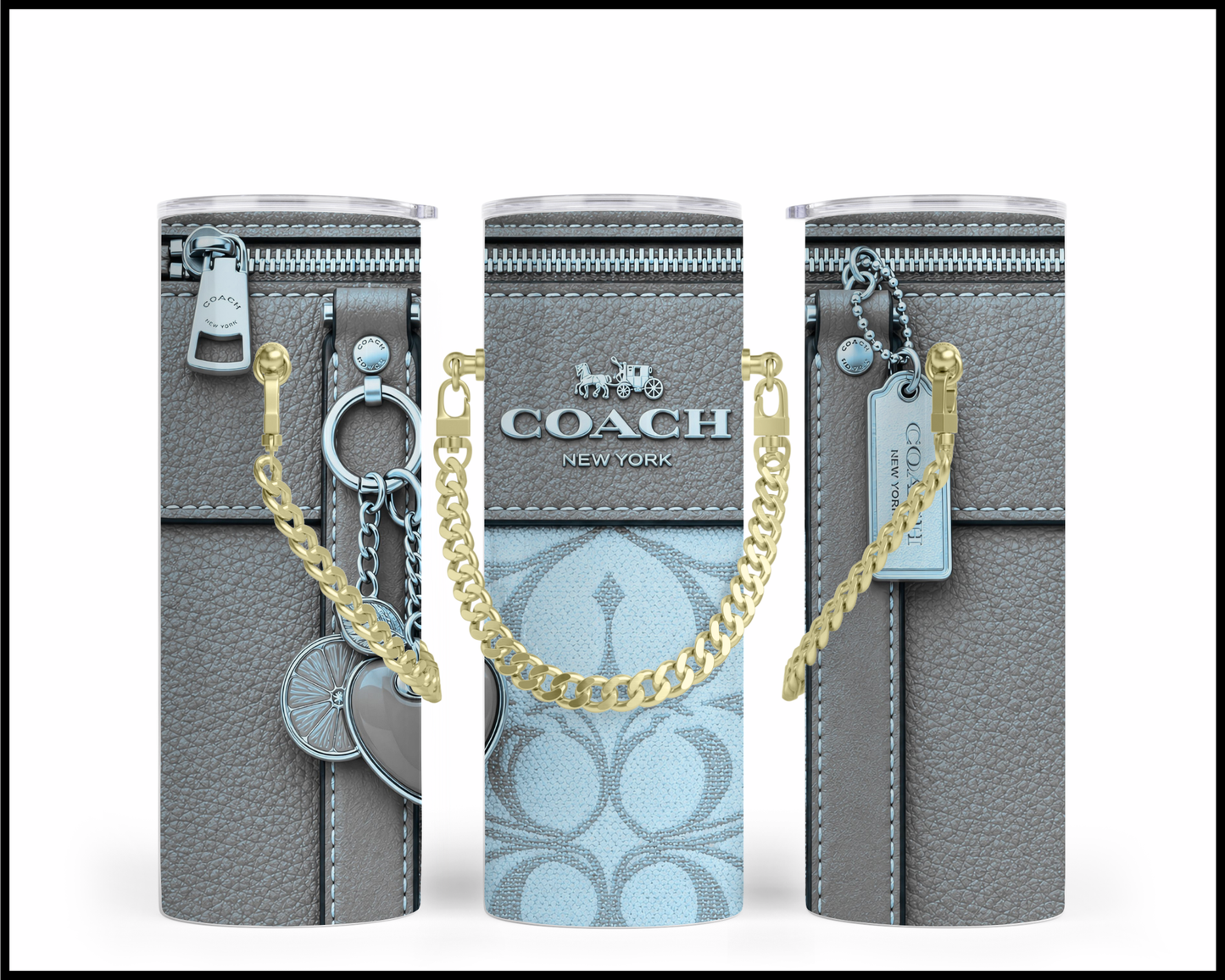 Designer Handbag Inspired Chain Tumbler (317)