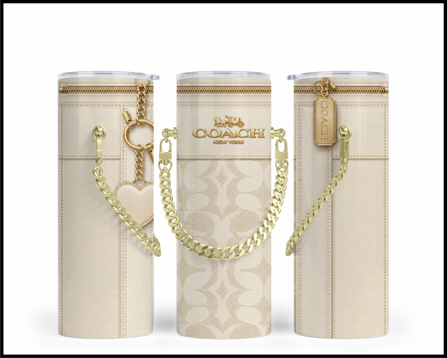 Designer Handbag Inspired Chain Tumbler (356)