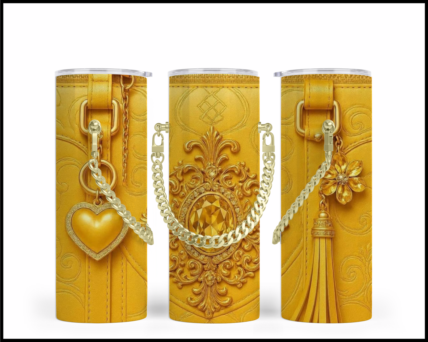 Designer Handbag Inspired Chain Tumbler (017)