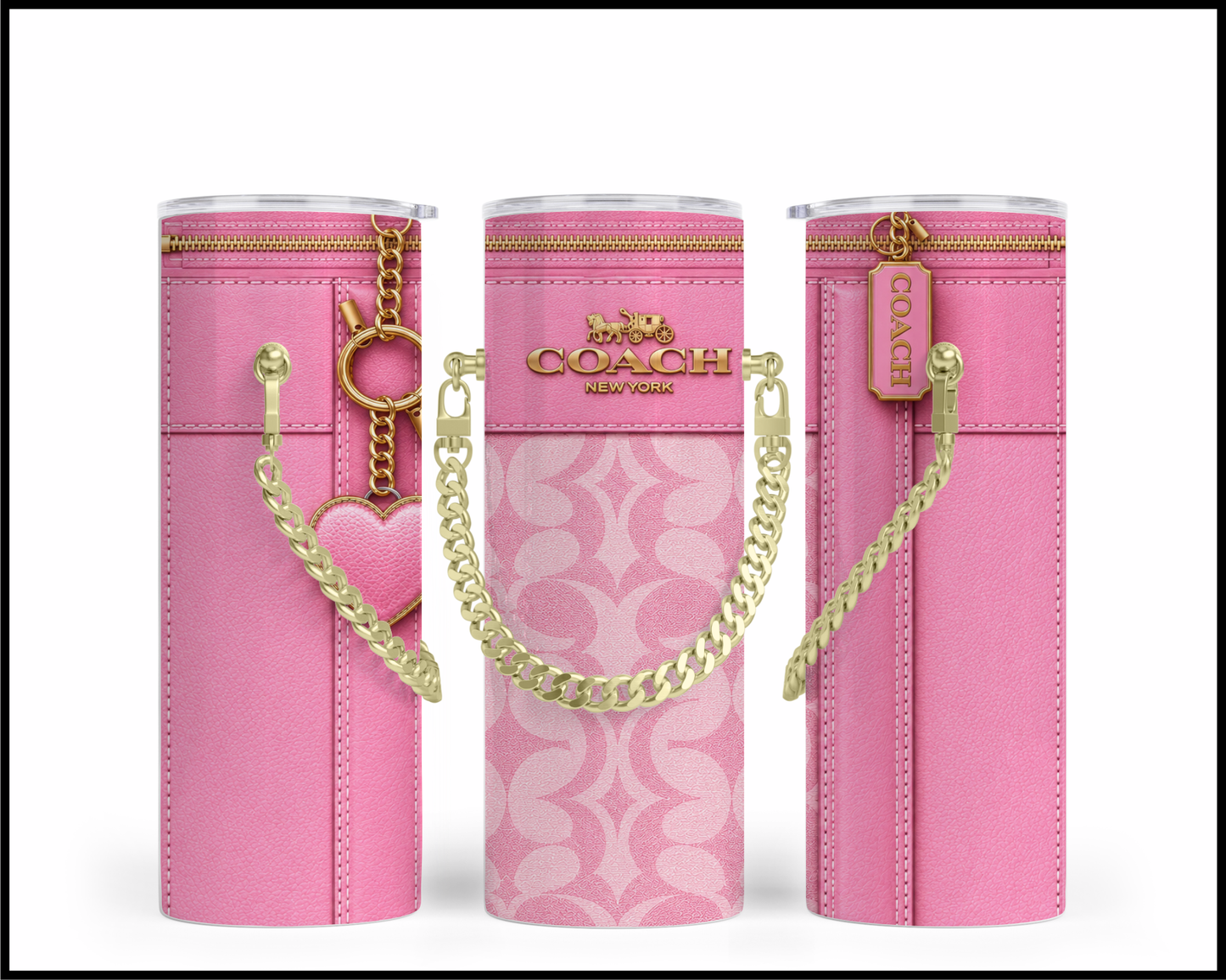 Designer Handbag Inspired Chain Tumbler (356)
