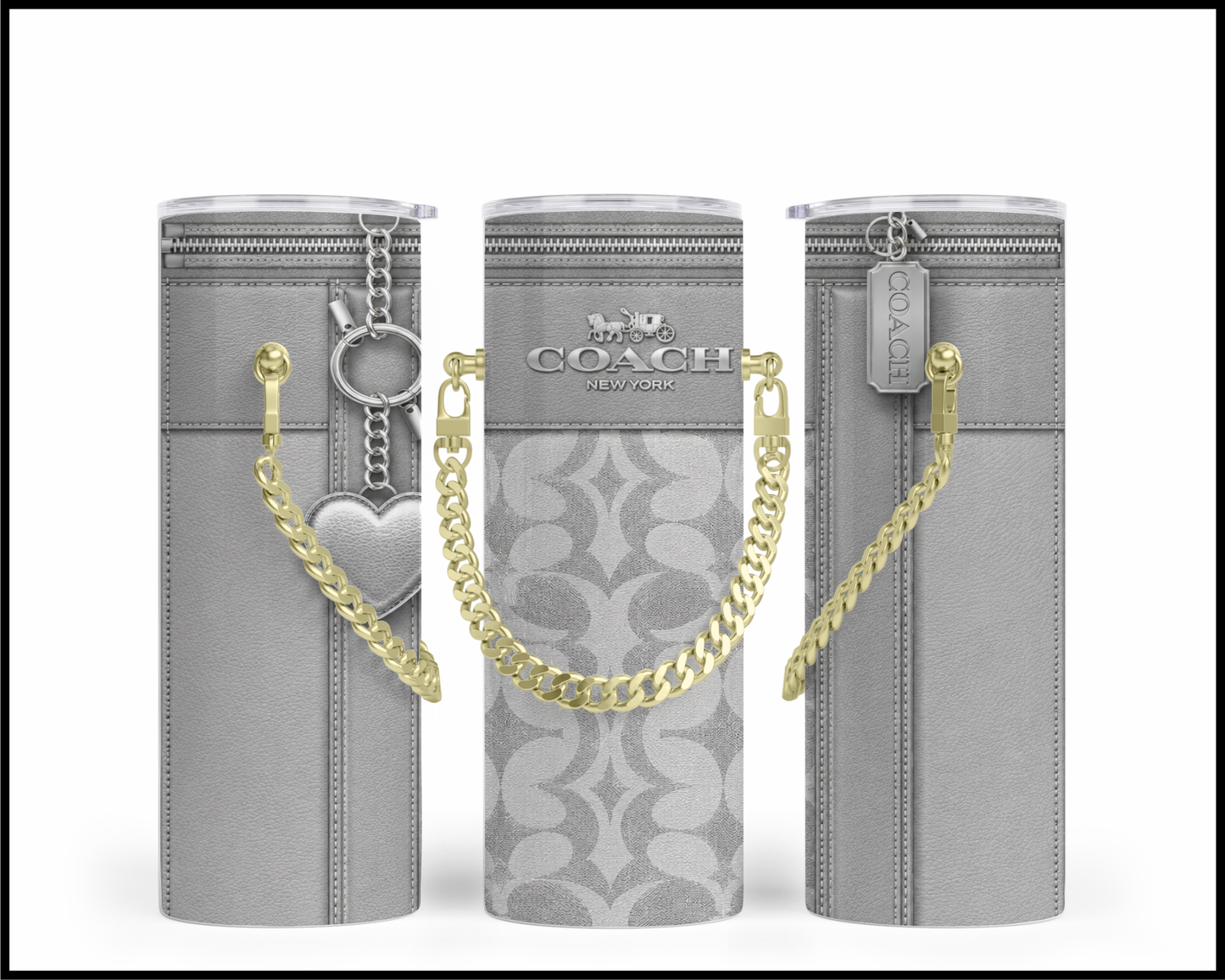 Designer Handbag Inspired Chain Tumbler (356)