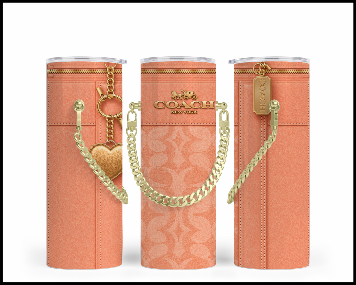 Designer Handbag Inspired Chain Tumbler (356)