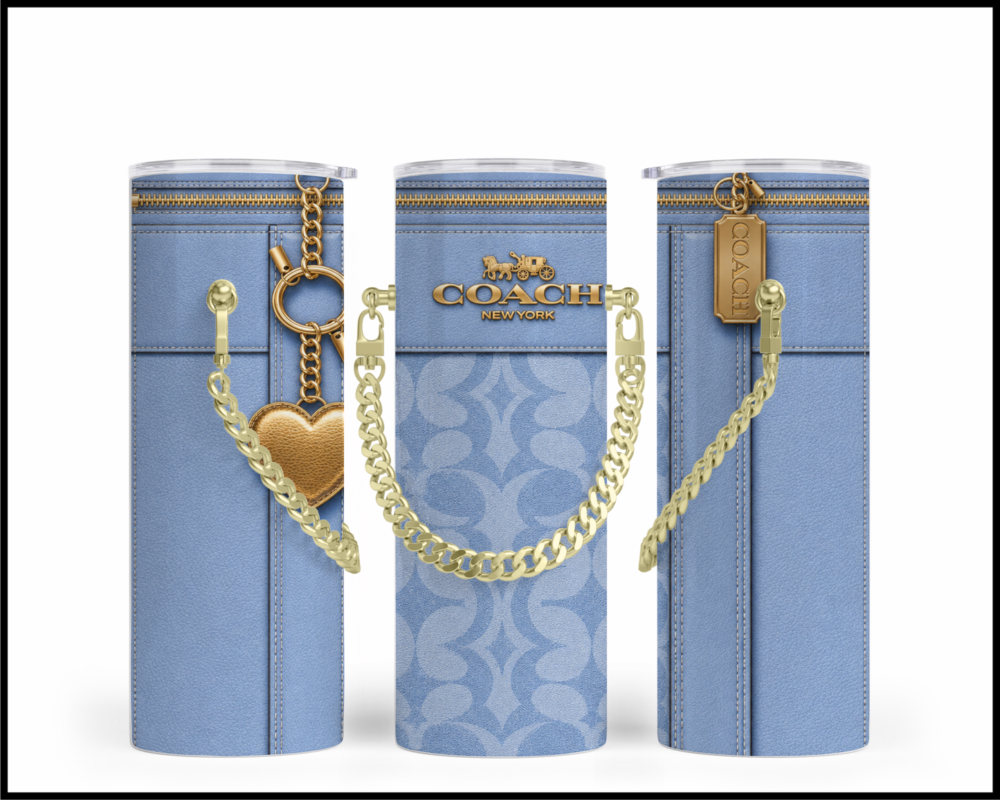 Designer Handbag Inspired Chain Tumbler (356)