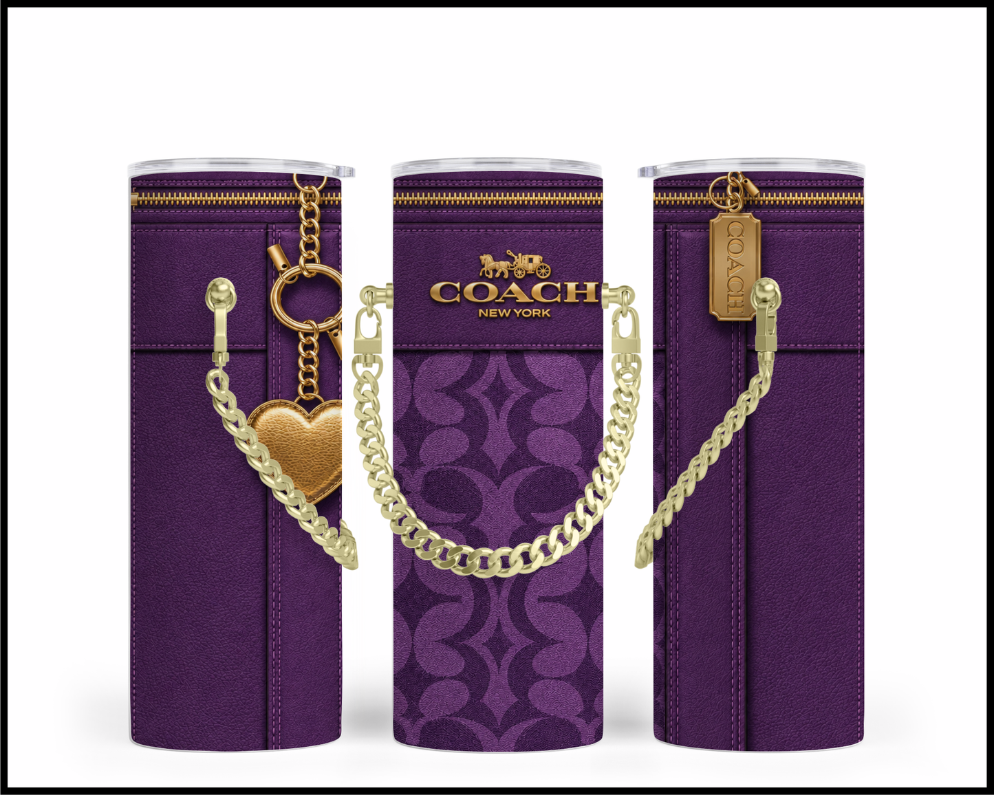 Designer Handbag Inspired Chain Tumbler (356)