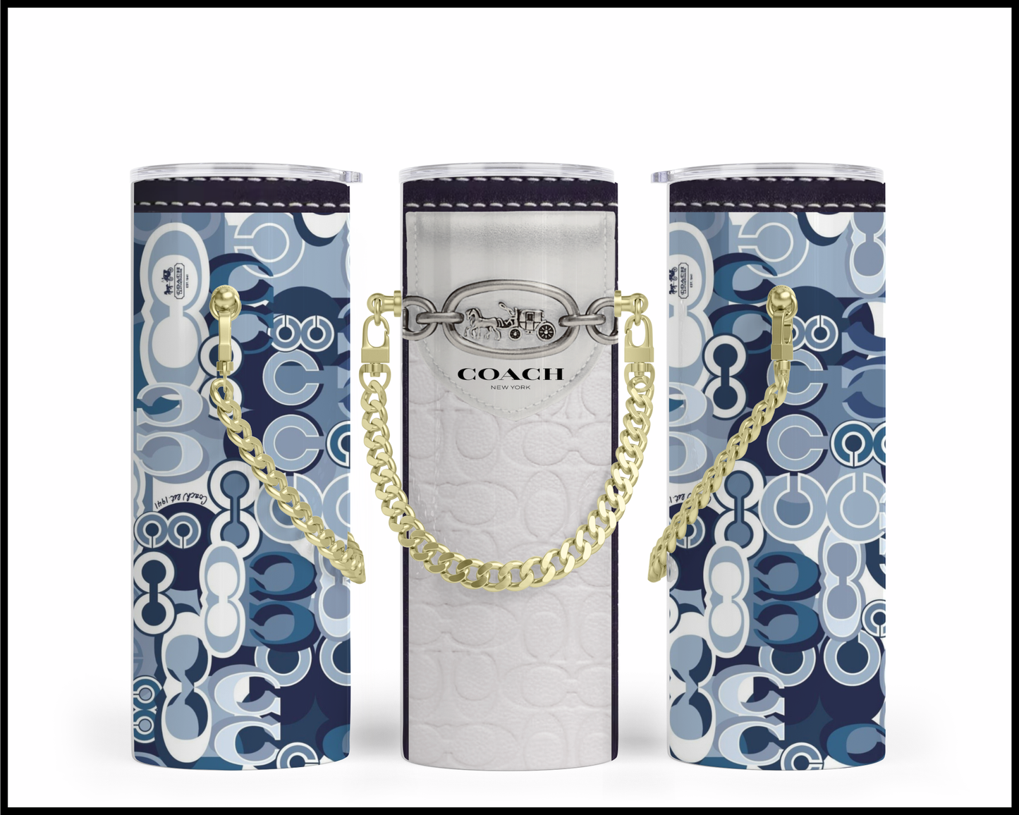 Designer Handbag Inspired Chain Tumbler (122)