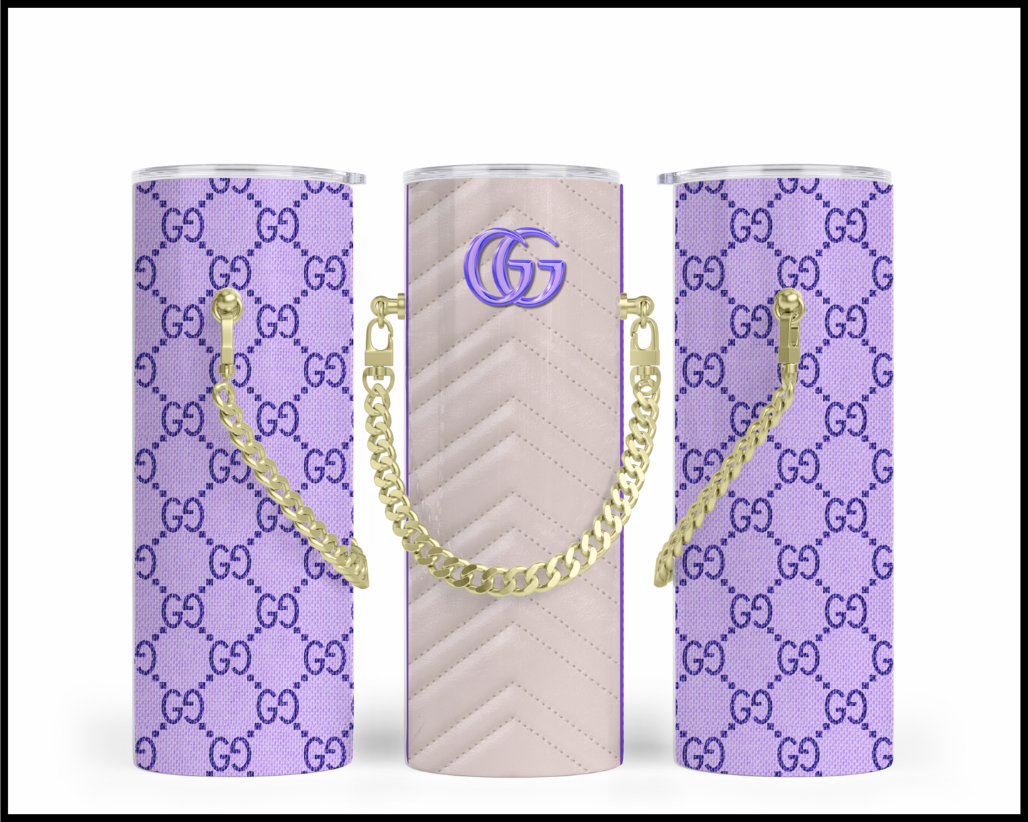 Designer Handbag Inspired Chain Tumbler (001)