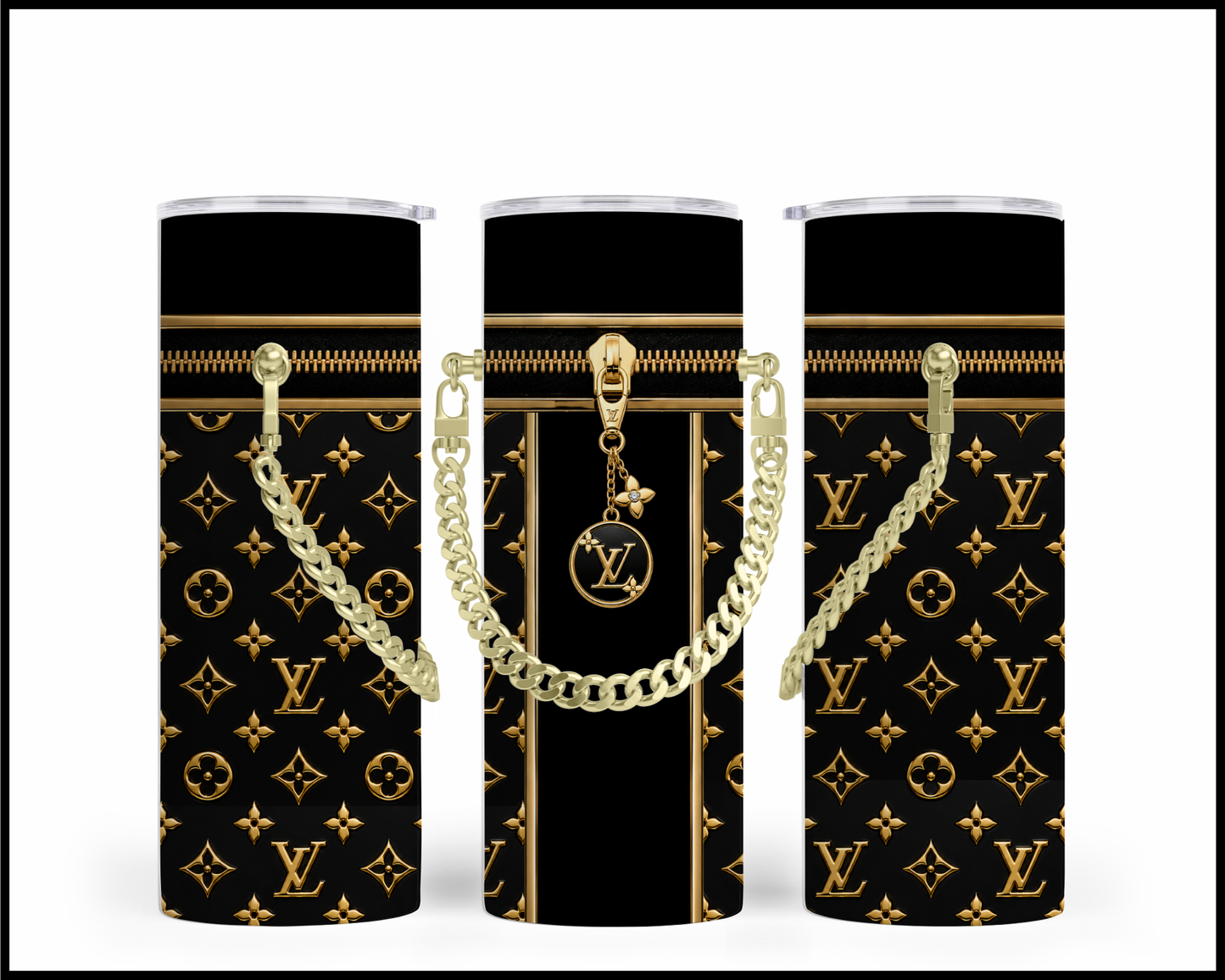 Designer Handbag Inspired Chain Tumbler (076)