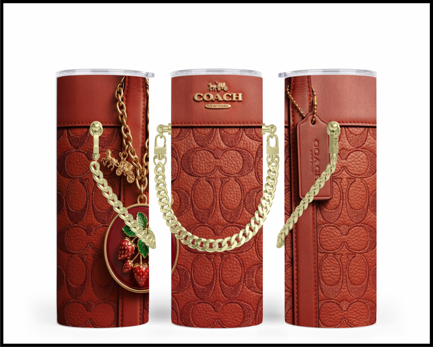 Designer Handbag Inspired Chain Tumbler (324)