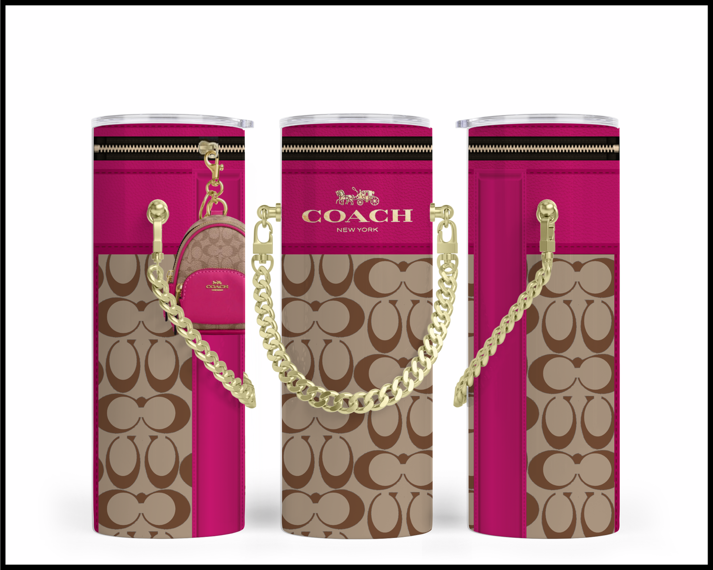 Designer Handbag Inspired Chain Tumbler (083)