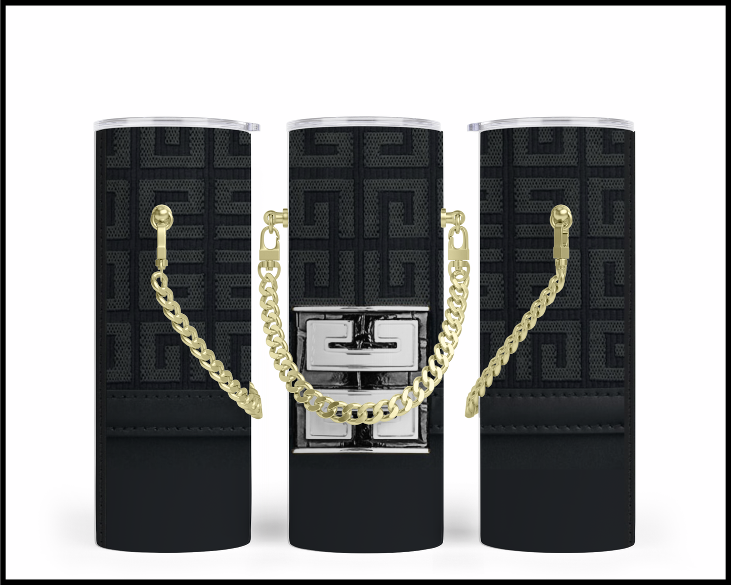 Designer Handbag Inspired Chain Tumbler (003)