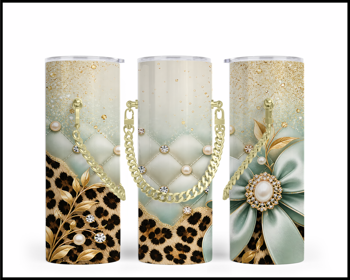 Designer Handbag Inspired Chain Tumbler (3942)