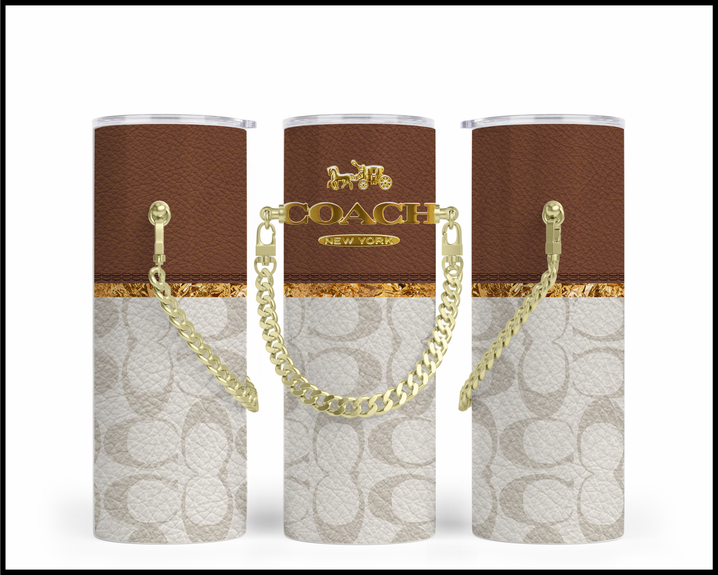 Designer Handbag Inspired Chain Tumbler (280)