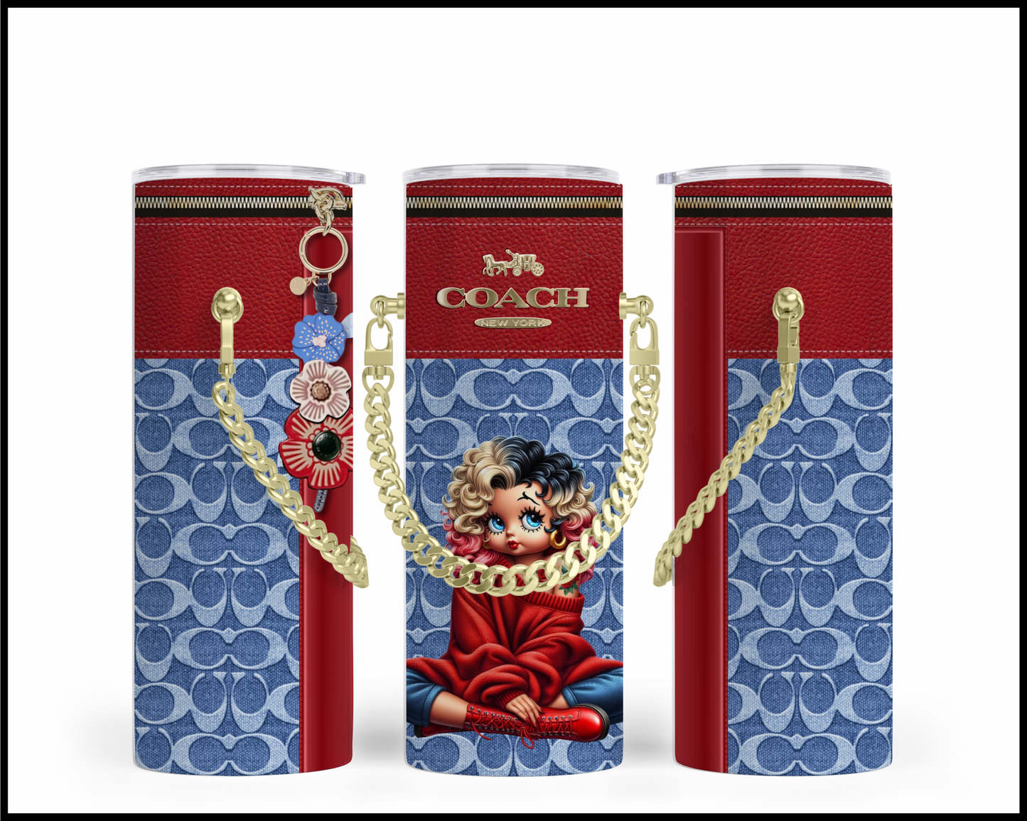 Designer Handbag Inspired Chain Tumbler (105)