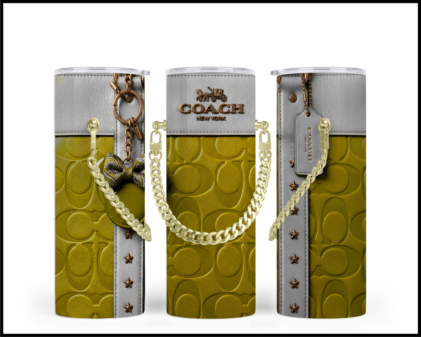 Designer Handbag Inspired Chain Tumbler (338)