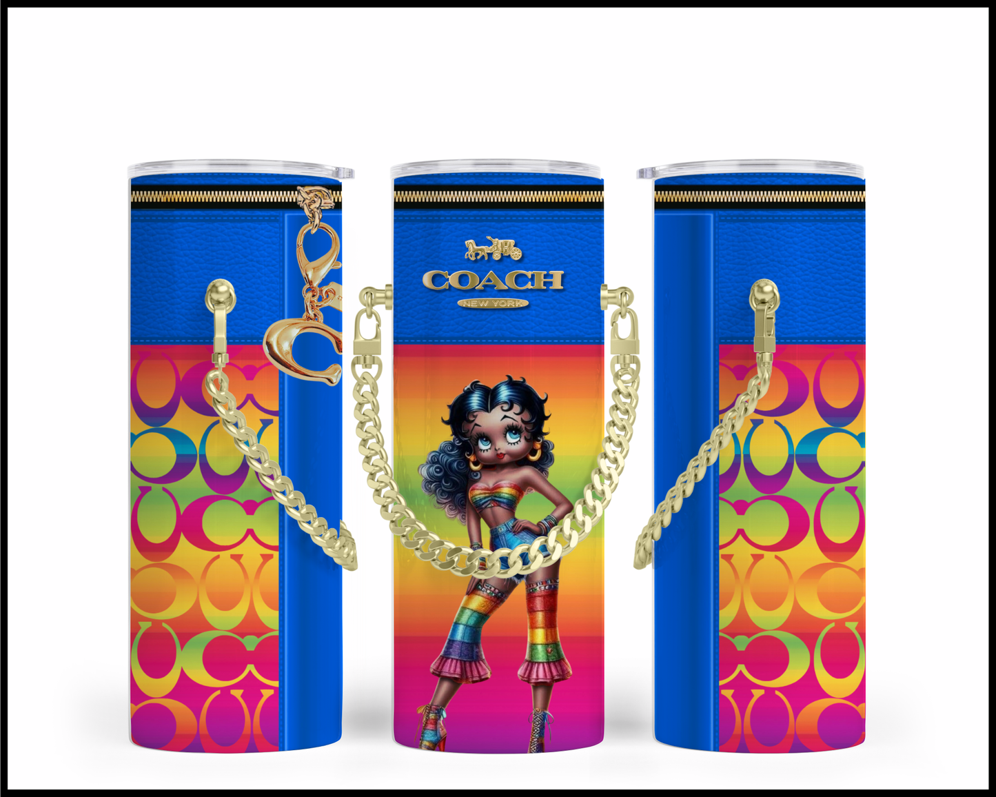 Designer Handbag Inspired Chain Tumbler (203)