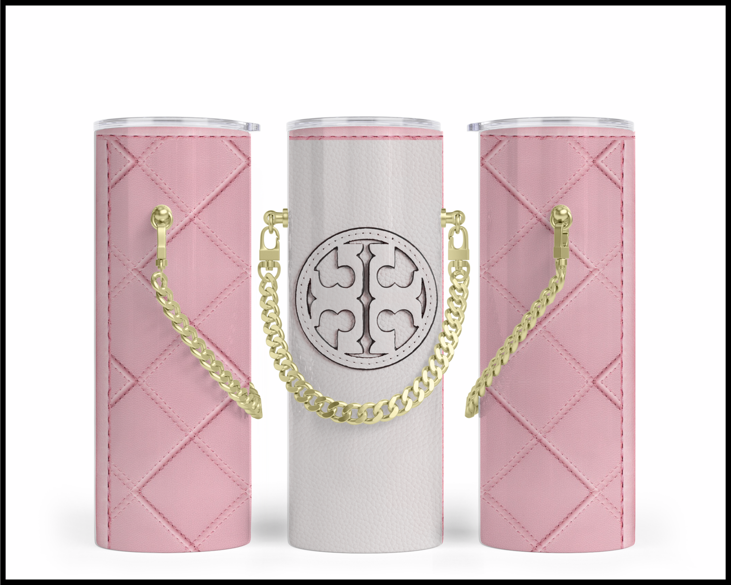 Designer Handbag Inspired Chain Tumbler (003)
