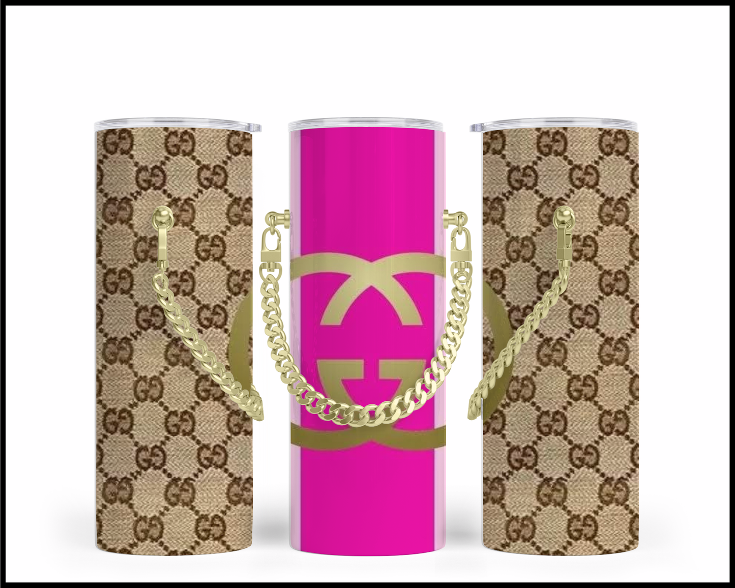 Designer Handbag Inspired Chain Tumbler (052)